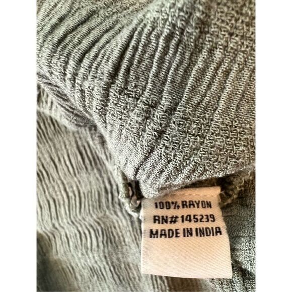 Sim & Sam Green Ruched Fabric Long Sleeve Boho Top Small - Picture 7 of 8